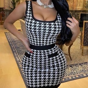 Skirt set from Fashion Nova “Put it Together Bandage Skirt Set”.